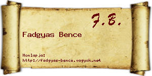 Fadgyas Bence névjegykártya