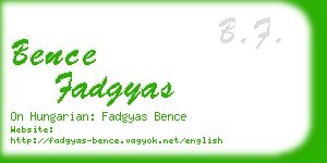 bence fadgyas business card